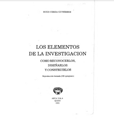 Los elementos de la investigación. Hugo Cerda